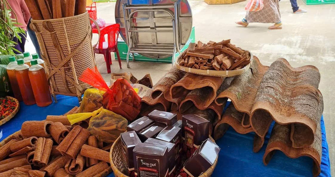 Trưng bày sản phẩm từ quế